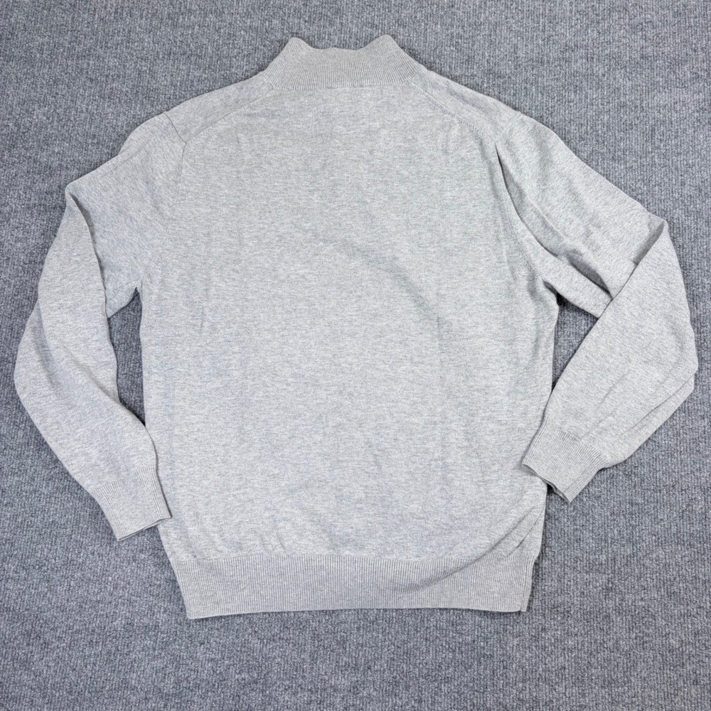 Jos. A. Bank Signature Collection Mens L Gray Pima Cotton Quarter Zip Sweater - Picture 2 of 13